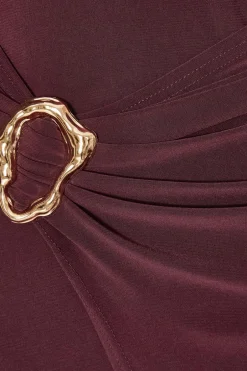 Quiz Plum Buckle Midaxi Dress Online