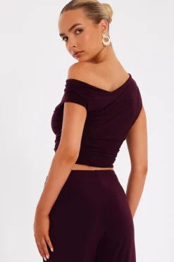 Quiz Drop Sleeve Top Plum Outlet