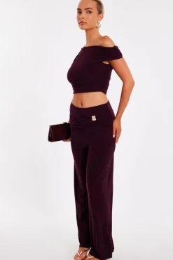 Quiz Drop Sleeve Top Plum Outlet