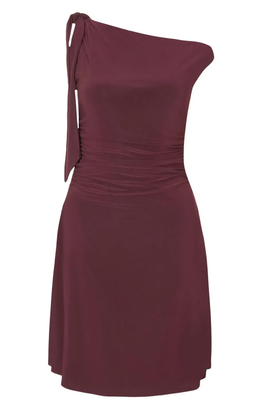 Quiz Plum Tie Shoulder Mini Dress Sale