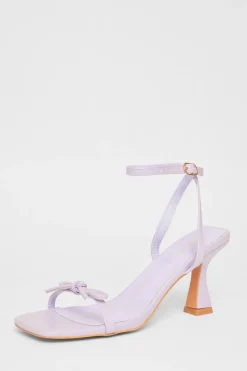 Quiz Bow Detail Heels Purple Hot