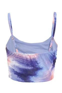 Quiz Purple Mesh Tie Dye Top