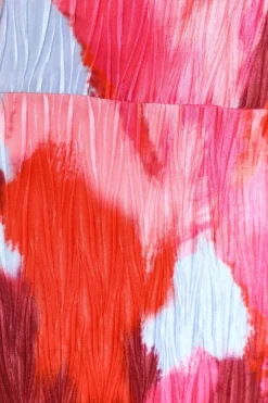 Quiz Red Abstract Print Pleated Maxi Dress Discount