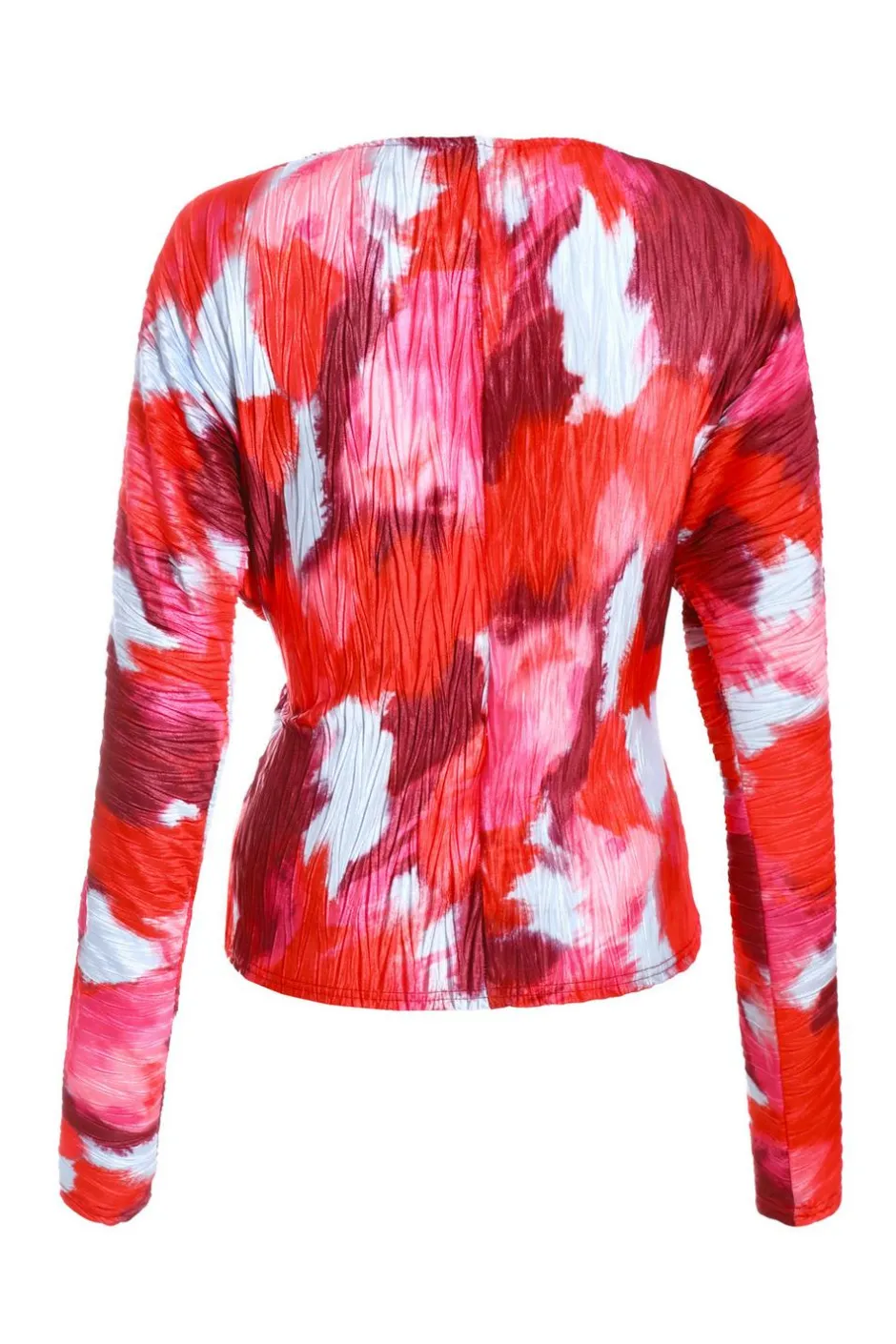 Quiz Red Abstract Wrap Top Outlet