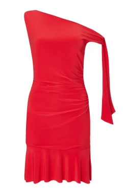 Quiz Asymmetric Mini Dress Red Hot