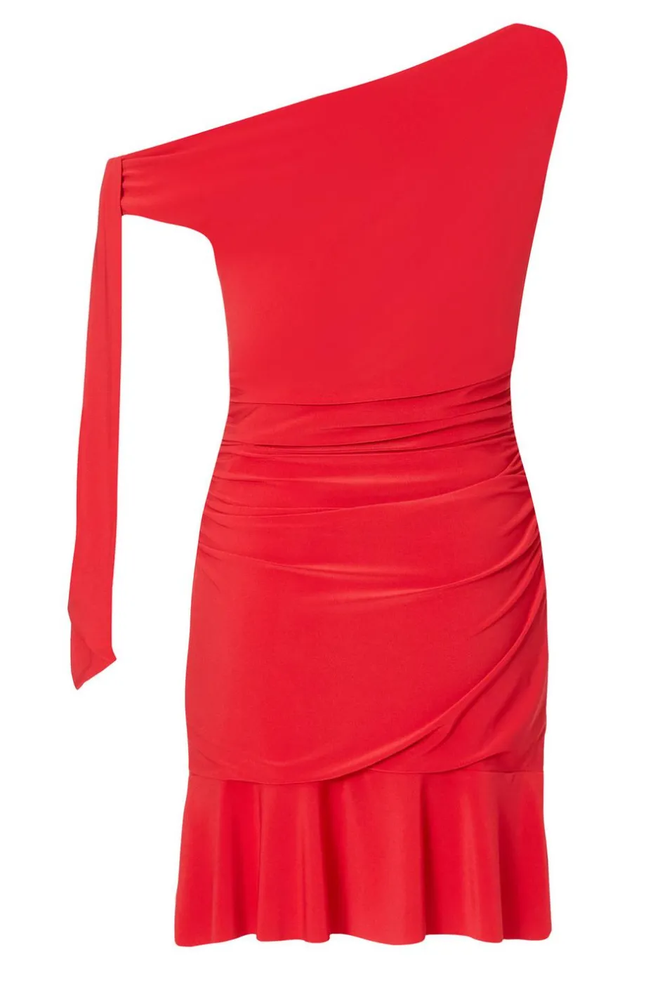 Quiz Asymmetric Mini Dress Red Hot
