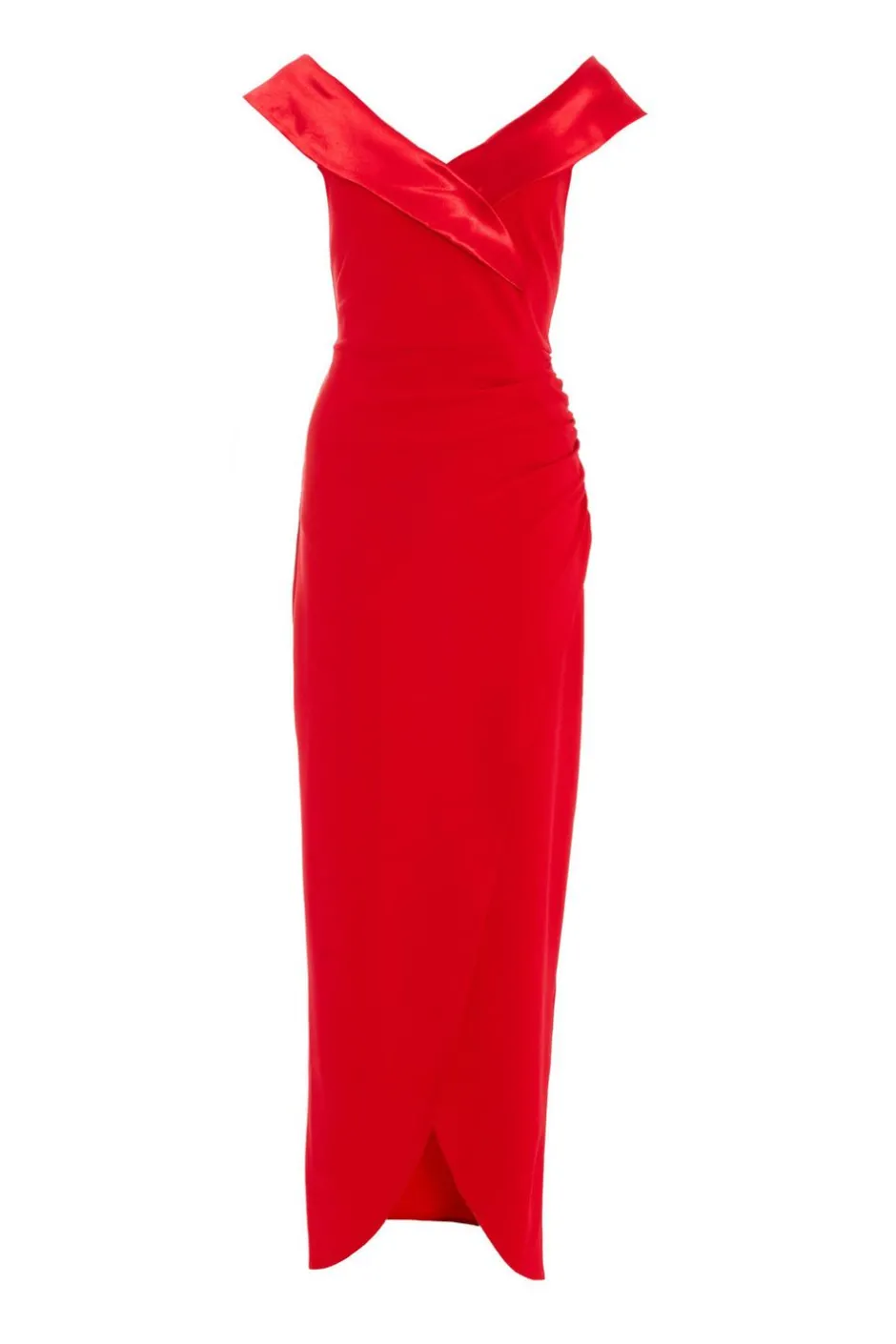 Quiz Red Bardot Wrap Maxi Dress Best