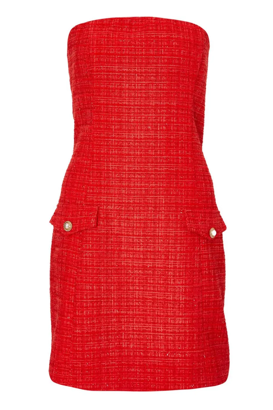 Quiz Red Boucle Bandeau Mini Dress Best