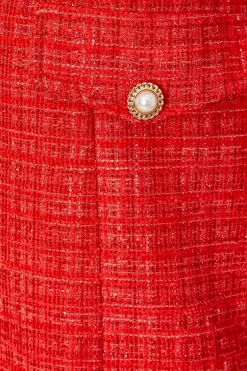 Quiz Red Boucle Bandeau Mini Dress Best