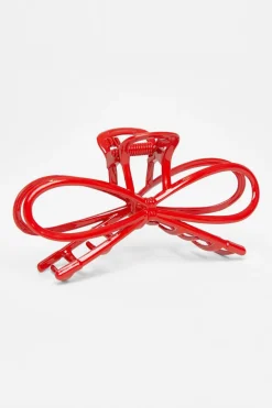 Quiz Bow Hair Claw Red Hot