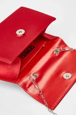 Quiz Bow Trim Top Handle Bag Red Discount