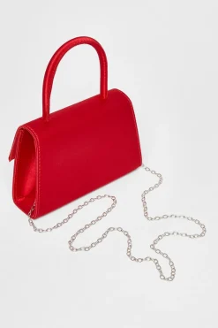 Quiz Bow Trim Top Handle Bag Red Discount