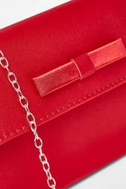 Quiz Bow Trim Top Handle Bag Red Discount