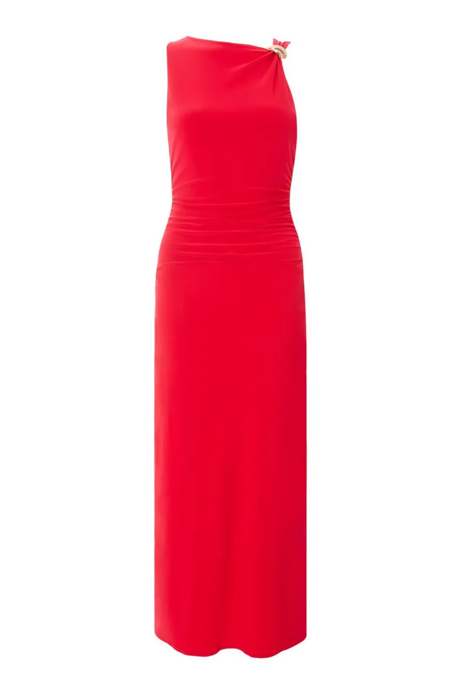 Quiz Red Buckle Detail Midaxi Dress Hot