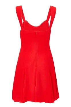 Quiz Red Chiffon Ruched Mini Dress Best