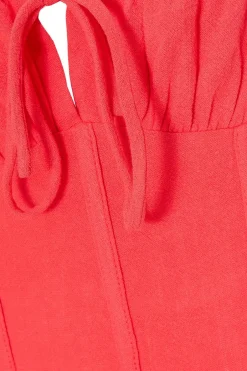 Quiz Red Corset Detail Midaxi Dress Clearance