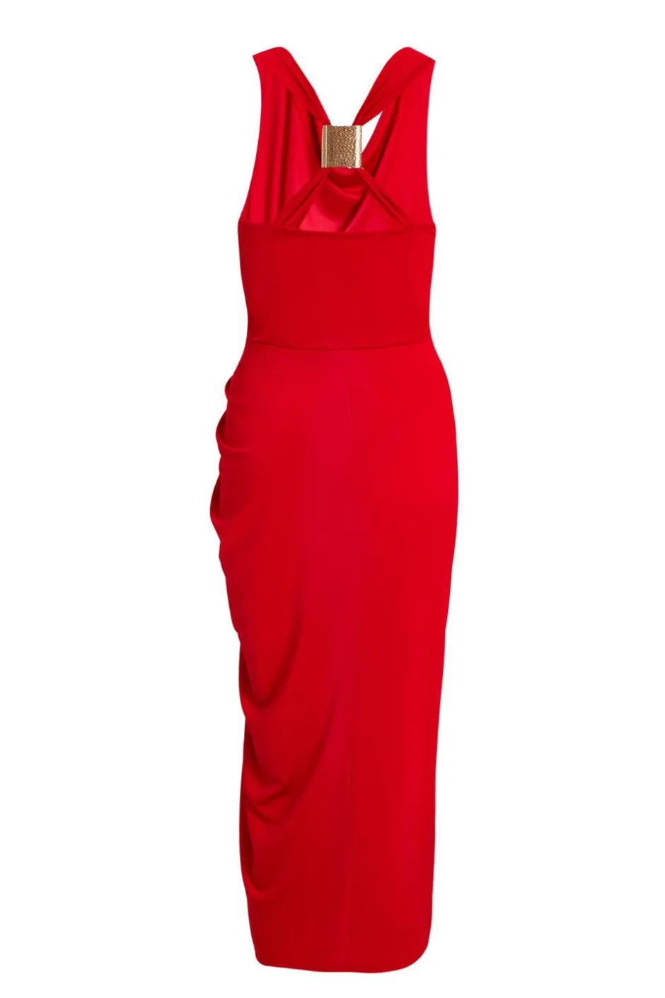 Quiz Cowl Neck Midi Dress Red Hot