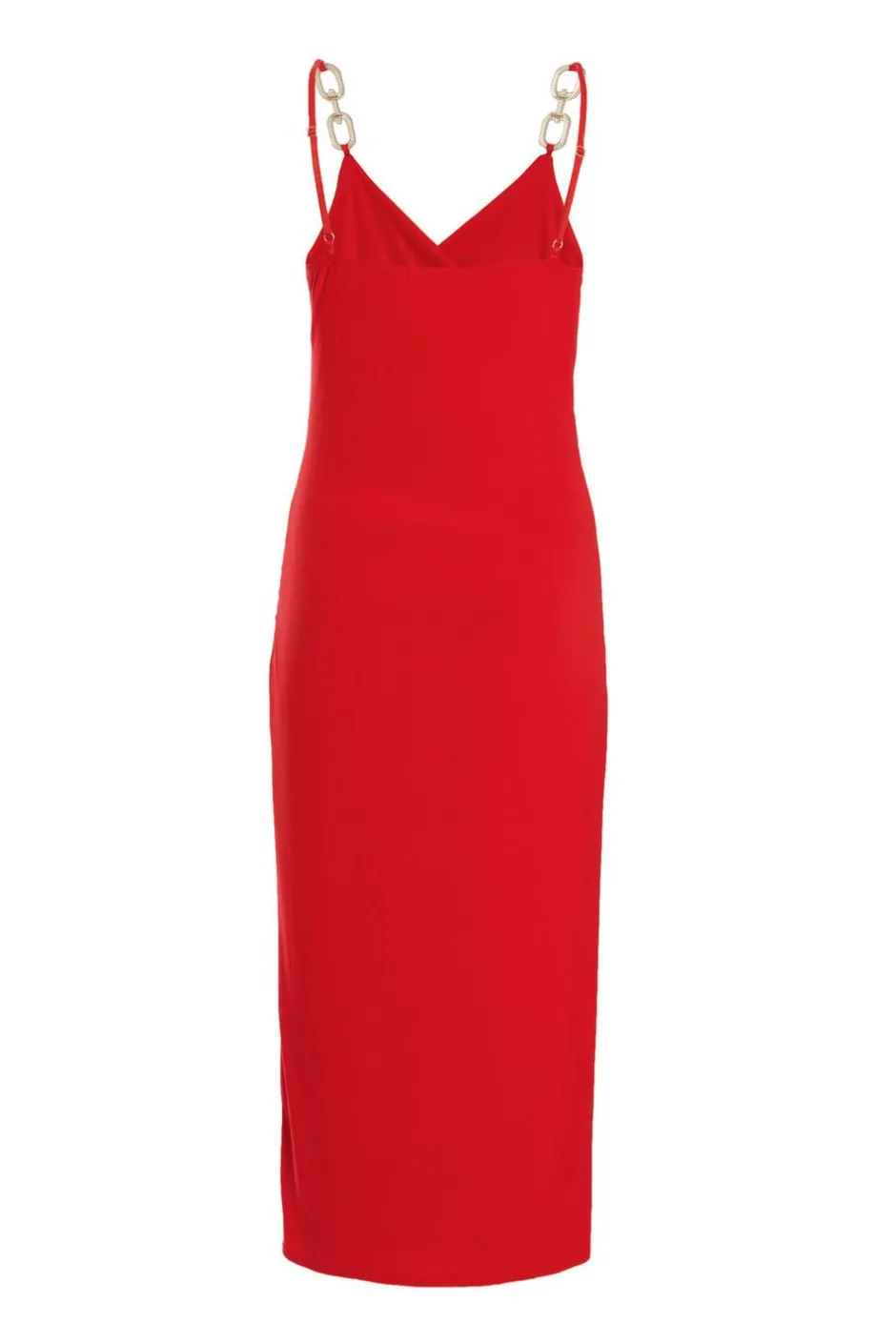 Quiz Diamante Strap Midi Dress Red Best