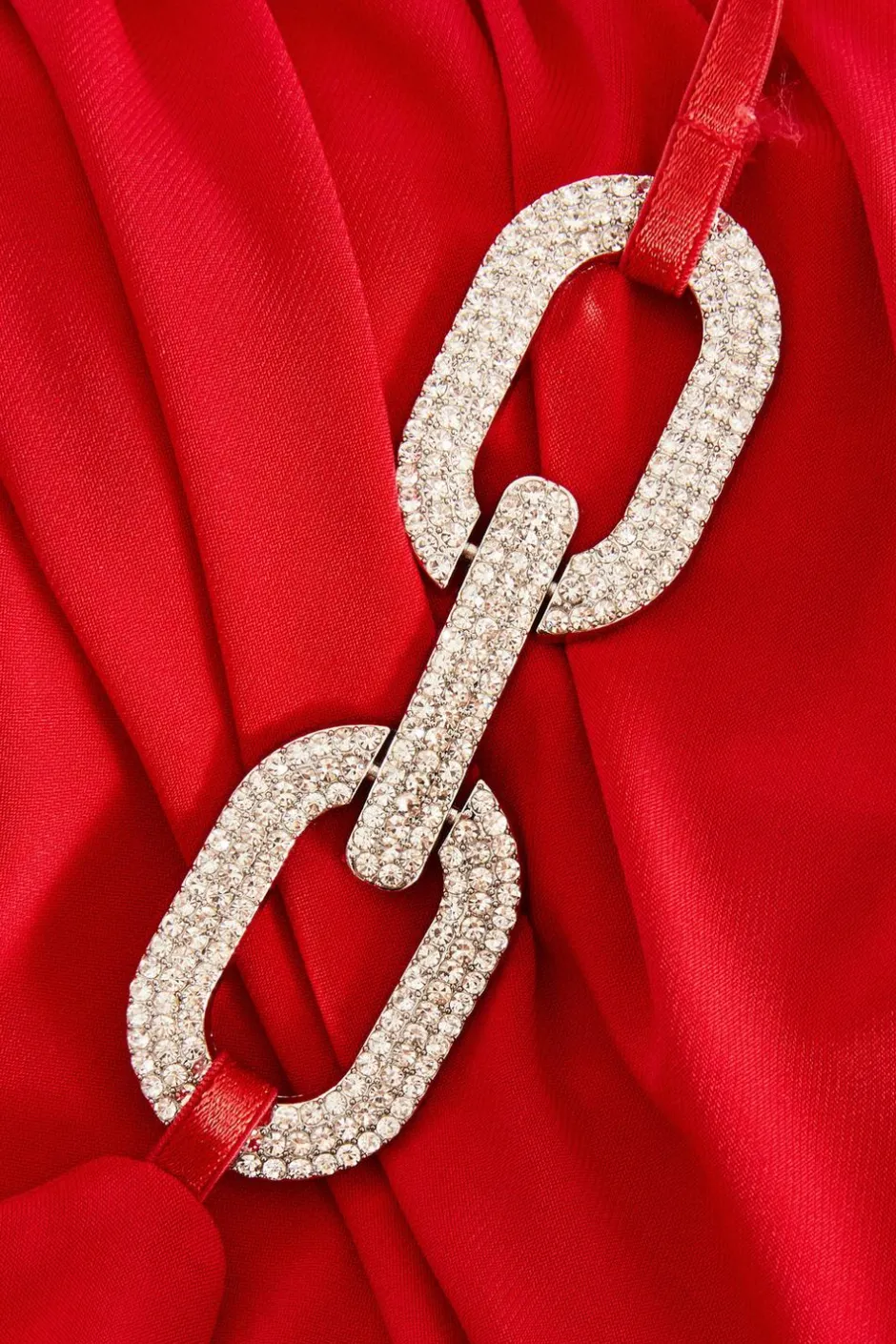 Quiz Diamante Strap Midi Dress Red Best