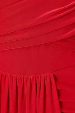 Quiz Draped Maxi Dress Red Clearance