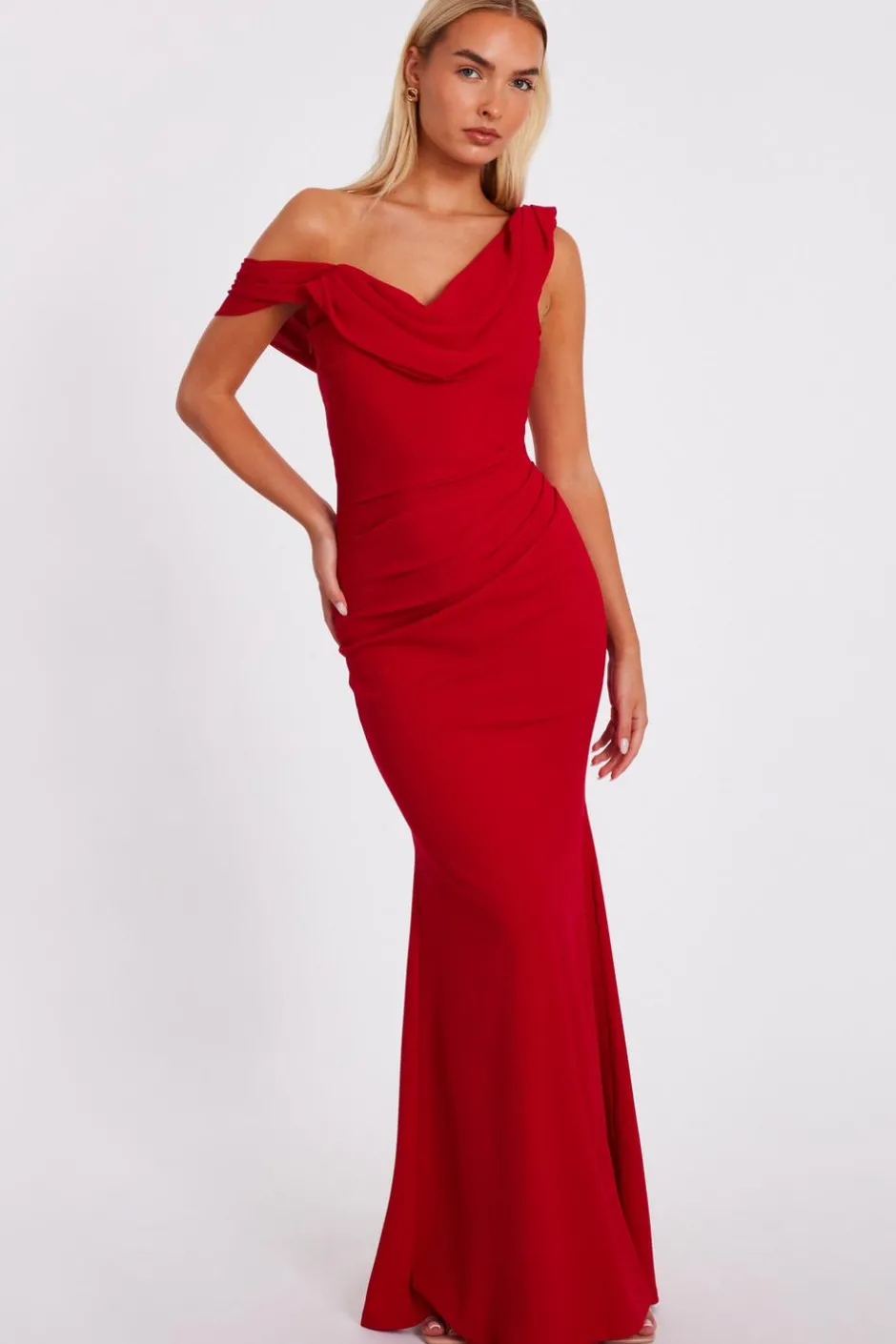 Quiz Drop Sleeve Maxi Dress Red Discount
