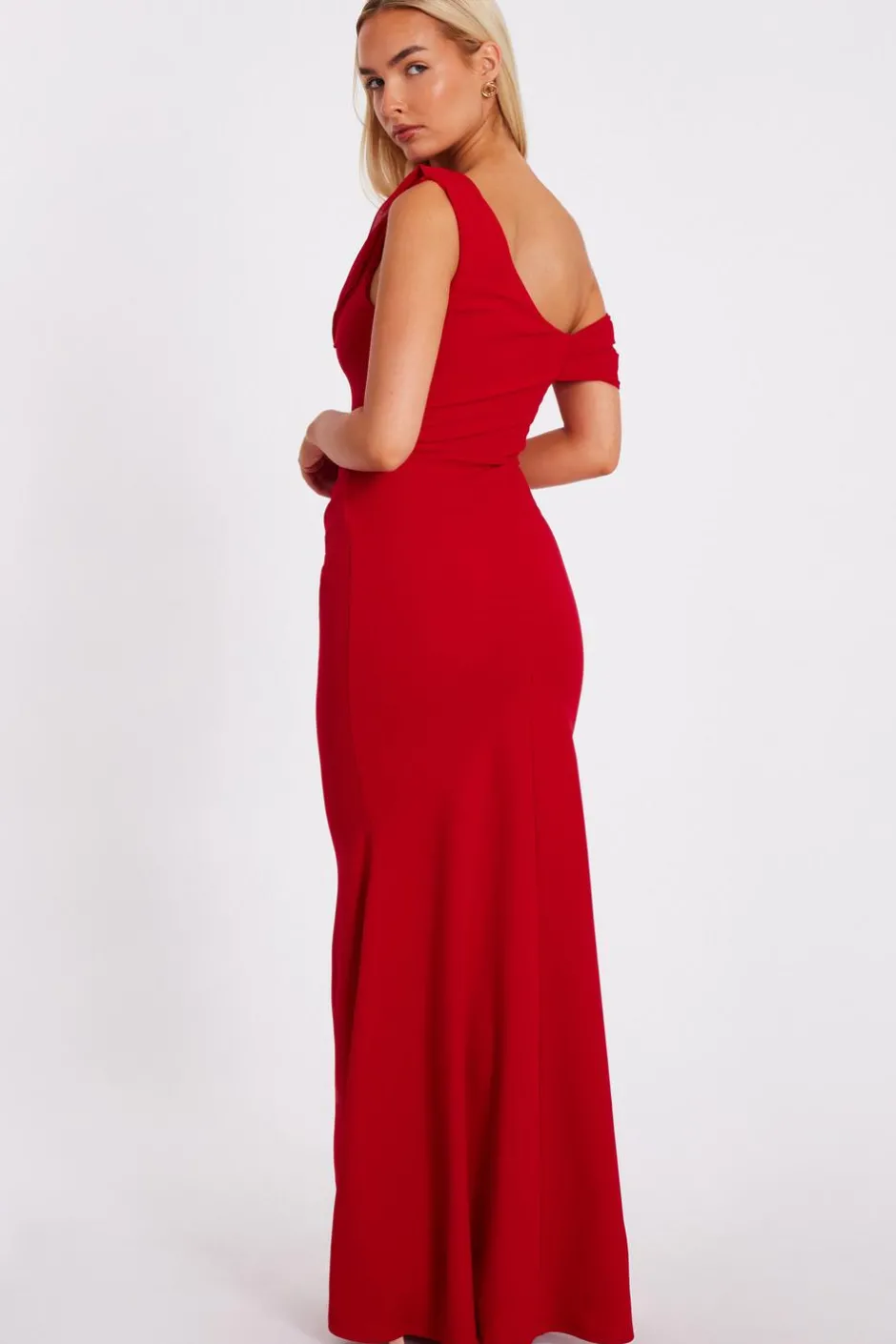 Quiz Drop Sleeve Maxi Dress Red Discount