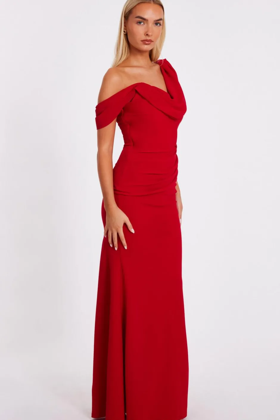 Quiz Drop Sleeve Maxi Dress Red Discount