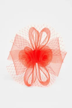 Quiz Flower Clip Fascinator Red