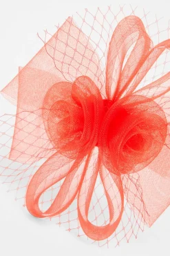 Quiz Flower Clip Fascinator Red