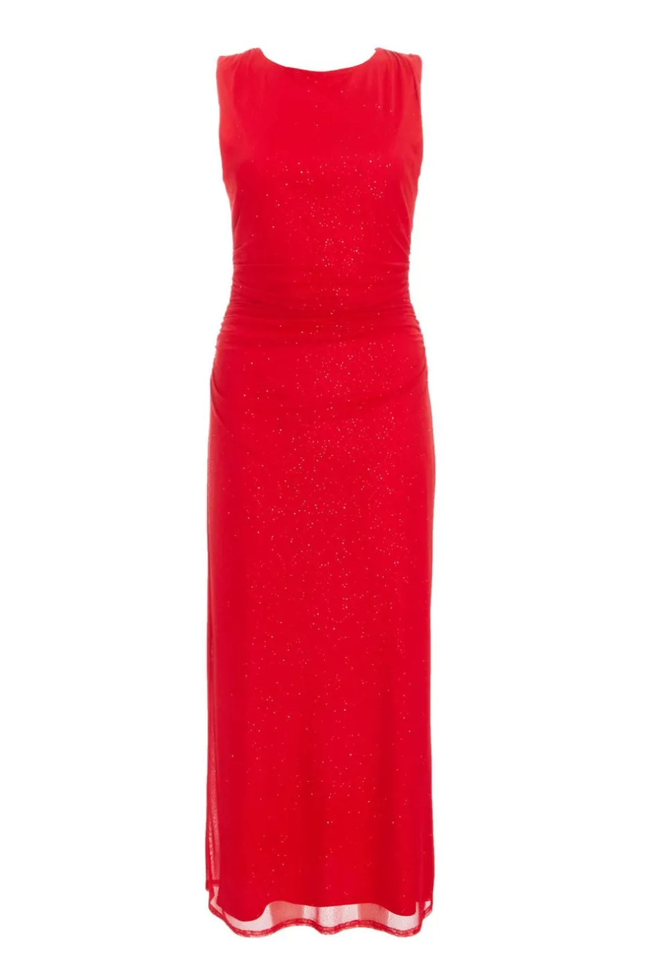 Quiz Glitter Mesh Midaxi Dress Red Online