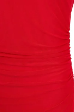 Quiz Red Mesh Midaxi Dress Sale