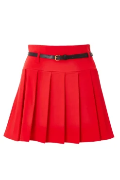 Quiz Pleated Mini Skirt Red Online