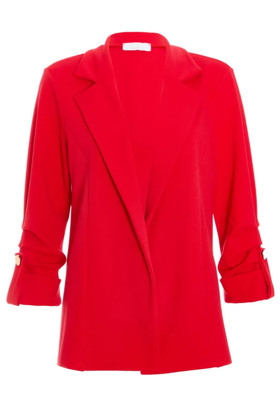 Quiz Ruched Sleeve Tailo Blazer Red Clearance