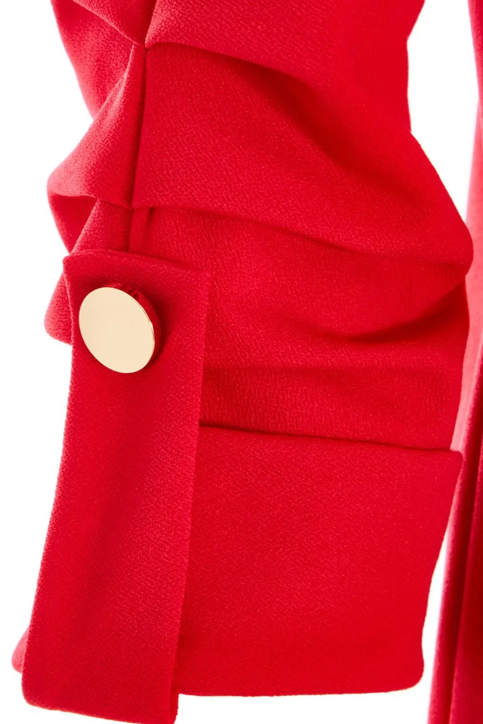 Quiz Ruched Sleeve Tailo Blazer Red Clearance