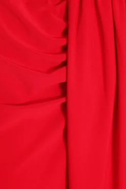 Quiz Ruched Split Maxi Skirt Red Outlet