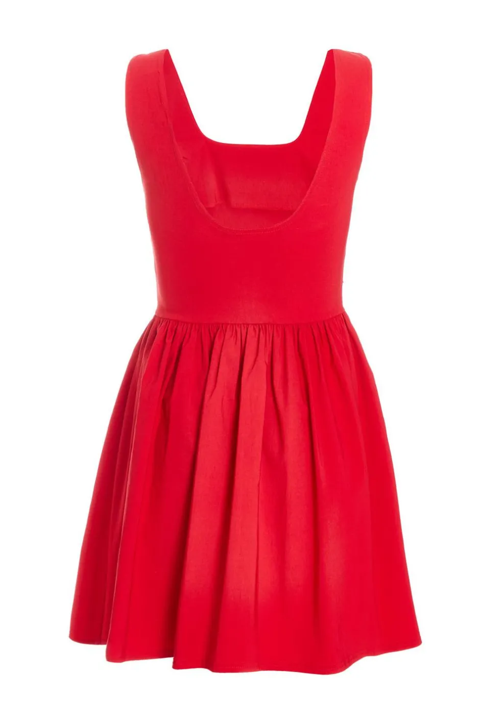 Quiz Red Scoop Back Skater Dress Discount