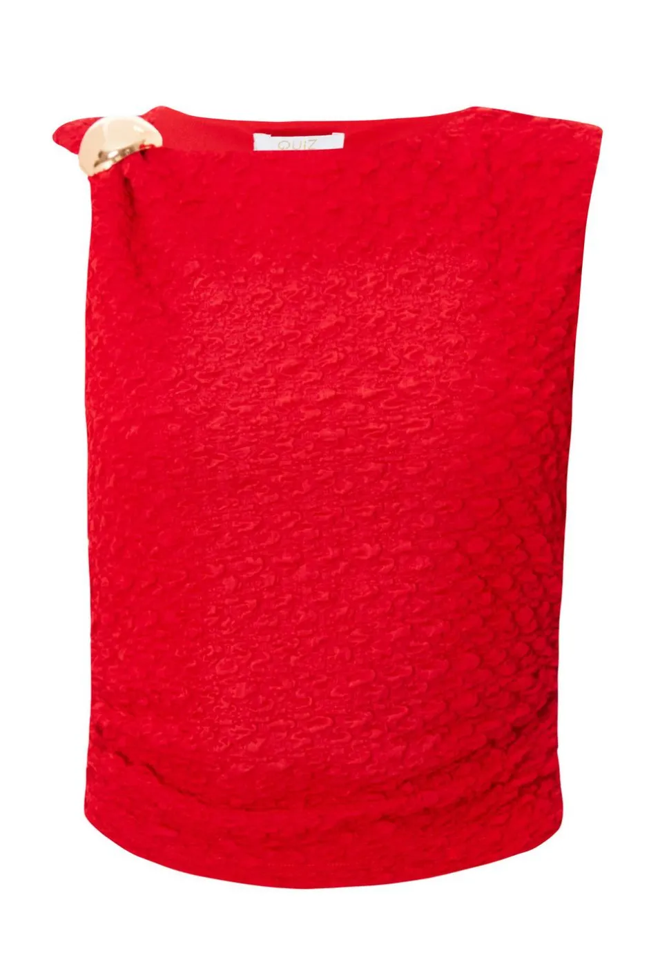 Quiz Red Textured Crop Top Best