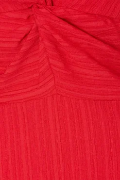 Quiz Red Textured Knot Midi Dress Discount
