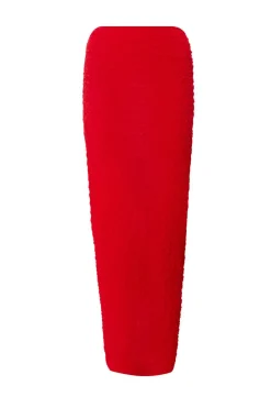Quiz Red Textured Maxi Skirt New