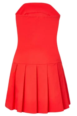 Quiz Tie Front Mini Dress Red Clearance