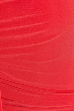 Quiz Red Tie Shoulder Crop Top Online