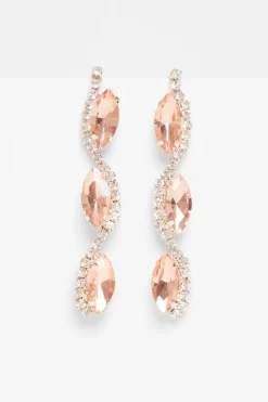 Quiz Diamante Swirl Earrings Rose Gold Outlet