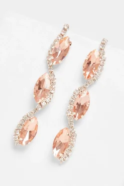 Quiz Diamante Swirl Earrings Rose Gold Outlet
