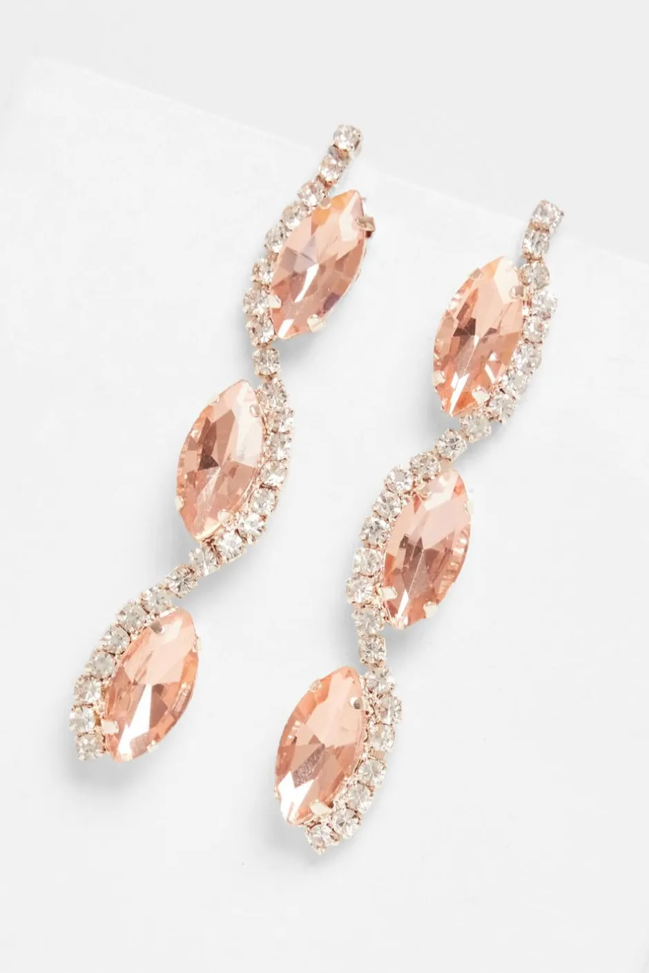 Quiz Diamante Swirl Earrings Rose Gold Outlet