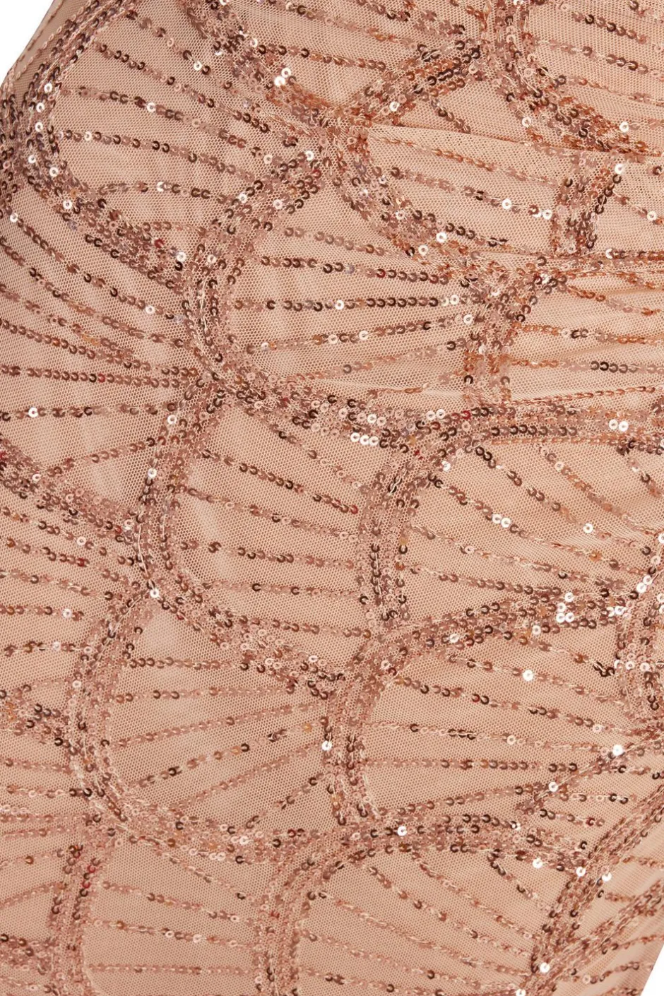 Quiz Rose Gold Sequin Fishtail Maxi Dress Outlet