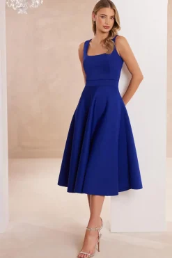 Quiz Royal Blue A-Line Midi Dress