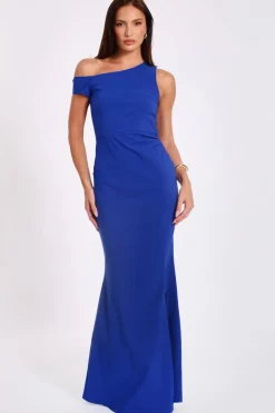Quiz Royal Blue Asymmetric Maxi Dress Hot