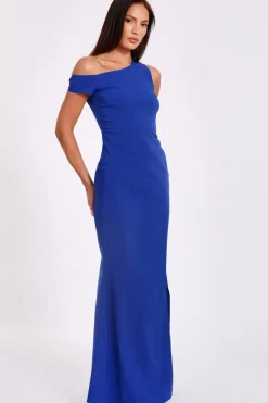 Quiz Royal Blue Asymmetric Maxi Dress Hot
