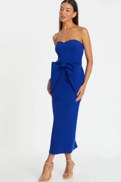 Quiz Royal Blue Bandeau Midaxi Dress Outlet
