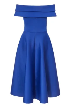 Quiz Bardot Midi Dress Royal Blue Discount